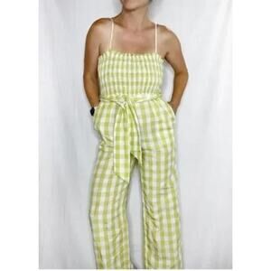 House of Harlow 1960 Gingham Smocked Jumpsuit
